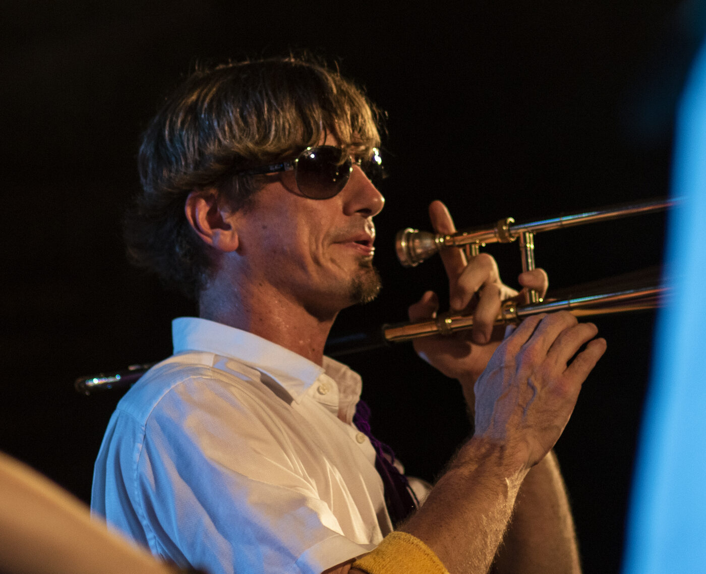 Trombonist performing at Celebration Canada