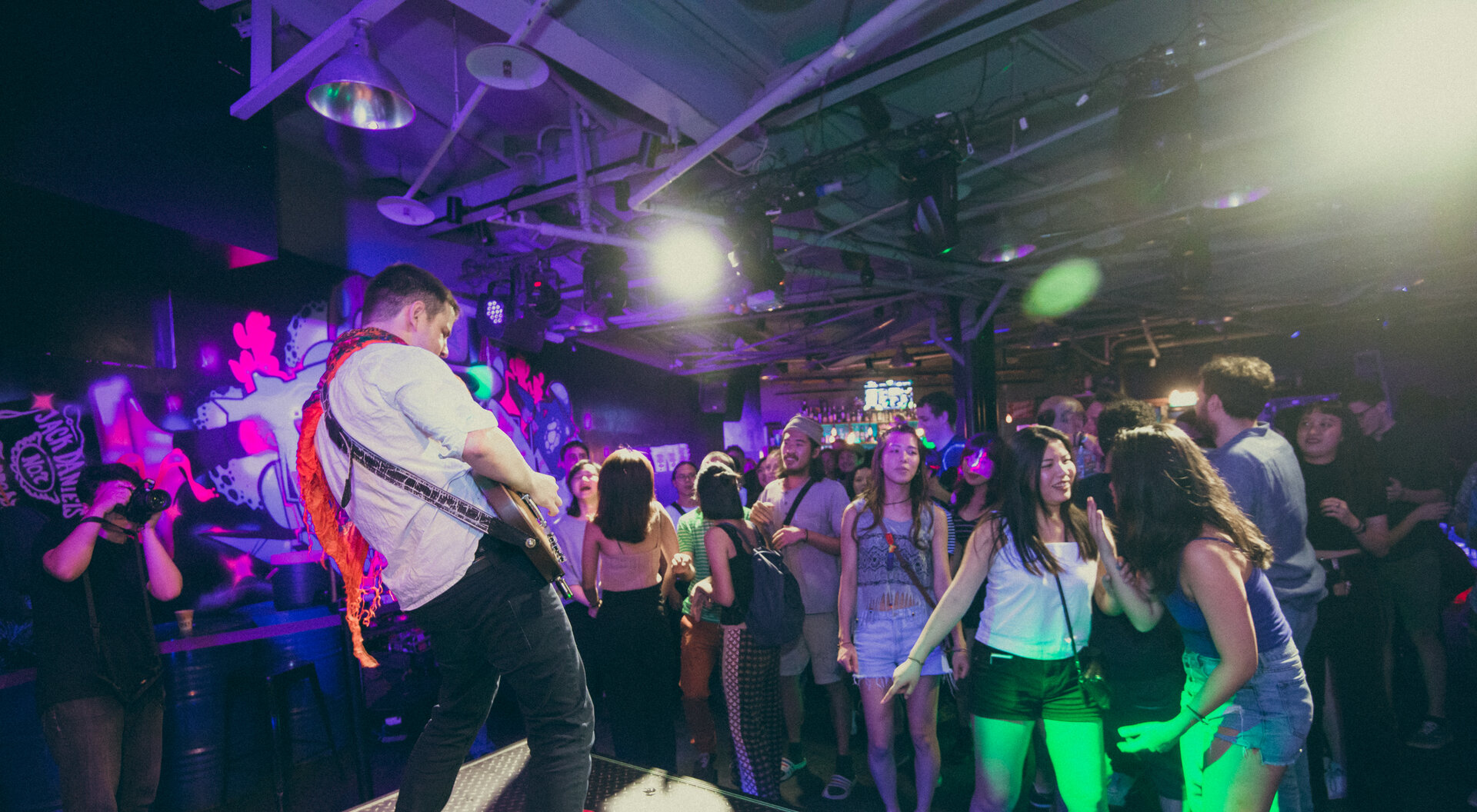 People dancing during a Balkazar show in Taipei