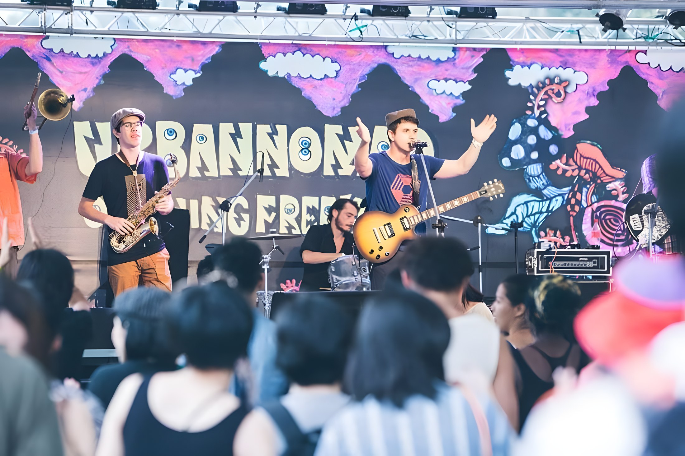 Balkazar performing on stage at the Urban Nomad Freakout festival